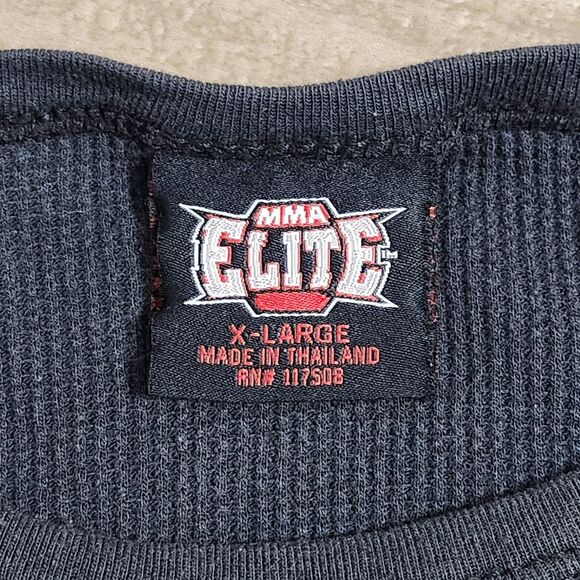 VTG Y2K MMA Elite Thermal Long Sleeve Shirt Men's XL Snake Cross Graphic Grunge - Picture 2 of 9